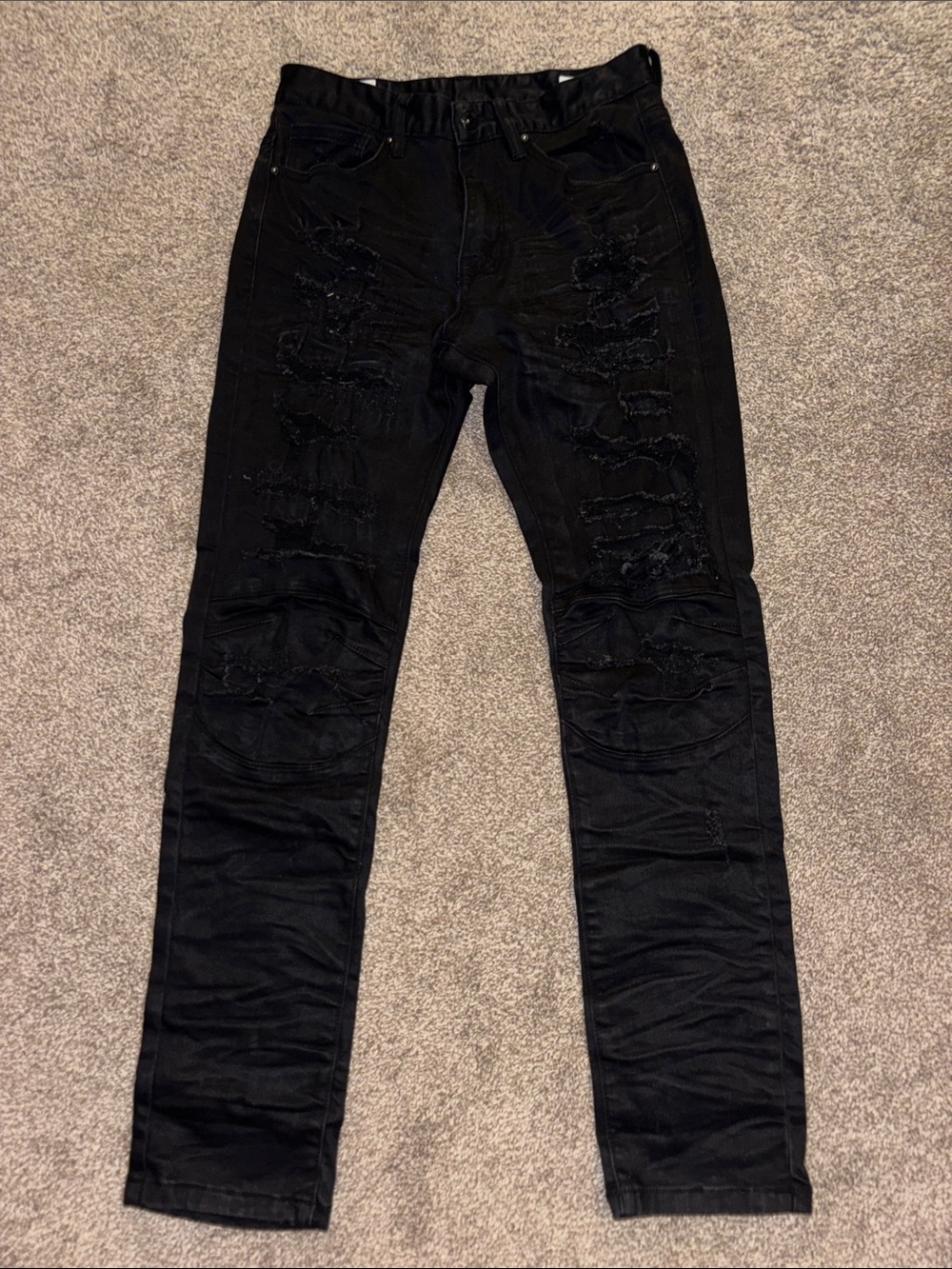 Men's Black Slim Fit Distressed Skinny Jeans